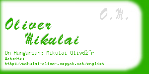 oliver mikulai business card